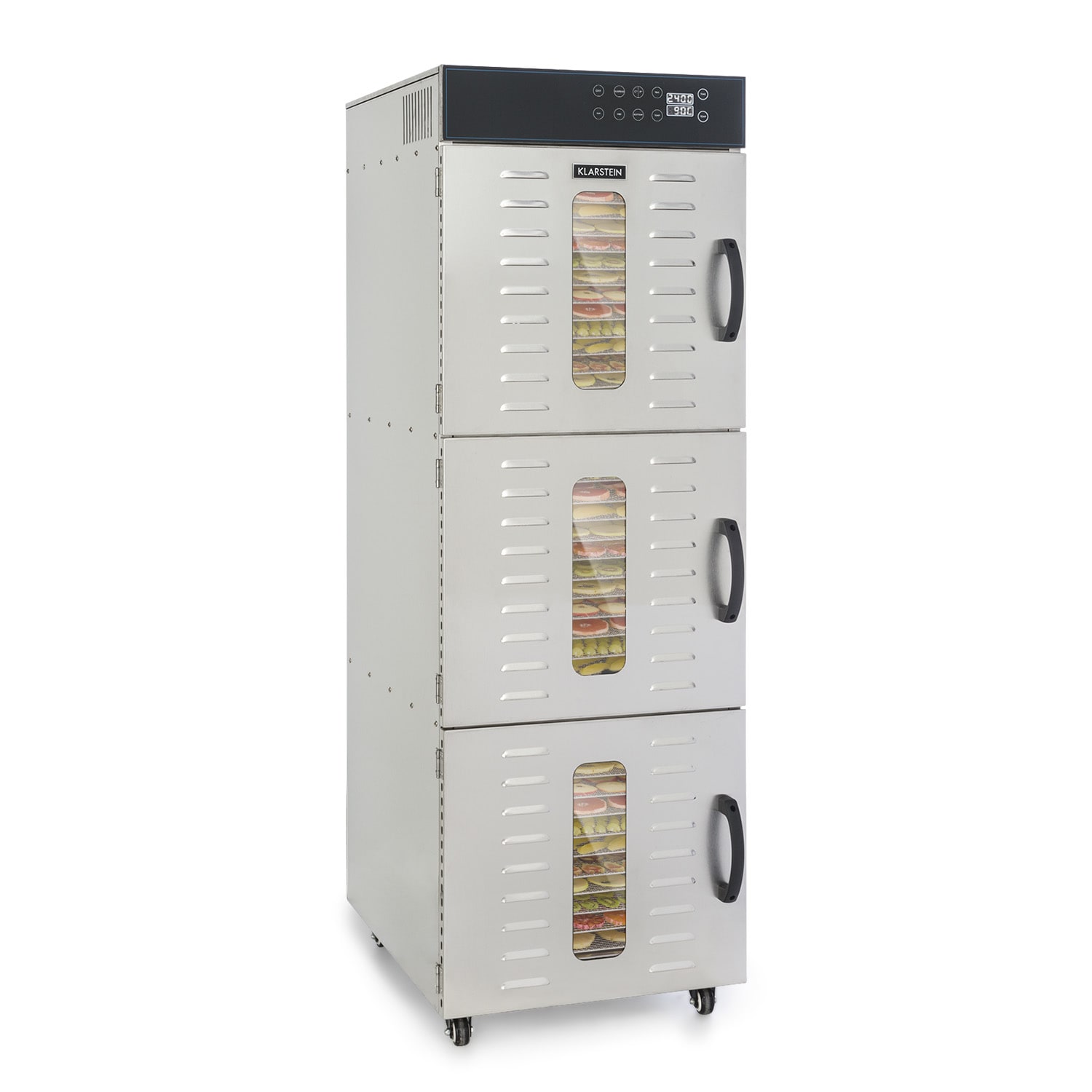 Klarstein Master Jerky 550, élelmiszerszárító gép, 2400 W, 40 - 90 °C, 24 órás időzítő, nemesacél, ezüstszínű